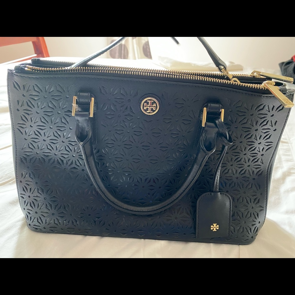Tory Burch Robinson lasercut tote bag